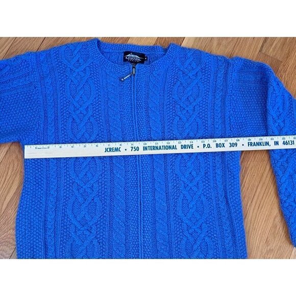 Icelandic Design Women's Medium Cable Knit Sweater Purple Silk Angora Full Zip - Picture 6 of 12